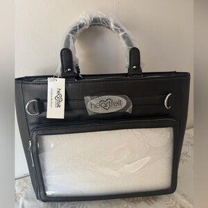 Art From The Heart Black Tote Style Purse NWT by Heartfelt Creations